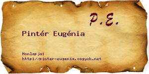Pintér Eugénia névjegykártya